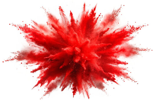 bright red hole paint color powder festival expos on transparent background