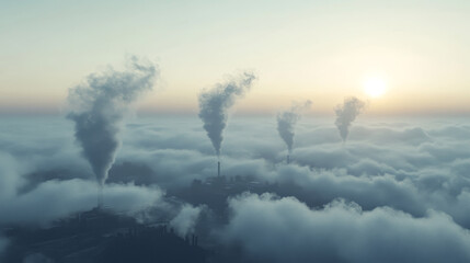 Obraz premium Black smoke or steam trails set, factory or plant industrial smog clouds isolated on transparent background, environmental air Co2 gas pollution, emission. Realistic 3d vector illustration, clip art