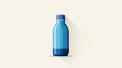 Naklejka premium Refreshing blue drink bottle minimalist design studio background clean aesthetic