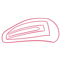 Minimalist Hair Clip – Hand-Drawn Chic Styling Barrette, Simple and Elegant Hair Accessory in Linear Vector Illustration