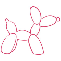 Balloon Dog Figurine – Hand-Drawn Playful Decor Element, Minimalist Linear Vector Illustration of a Cute Sculptural Toy