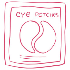 Eye Patches for Skincare – Hand-Drawn Beauty Routine Element, Under-Eye Treatment in Minimalist Linear Vector Illustration