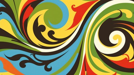 Vibrant Swirls: An Abstract Masterpiece of Color and Design