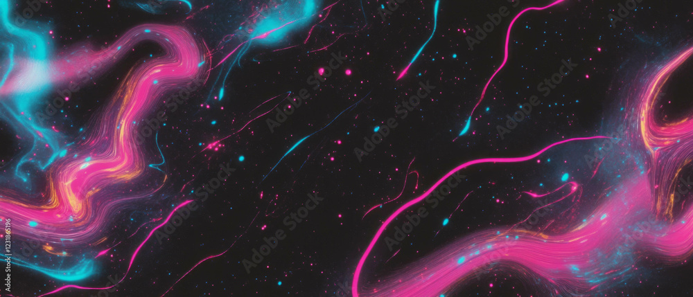 Aufkleber psychedelic fractal texture with vibrant colors and mesmerizing patterns on a dark background