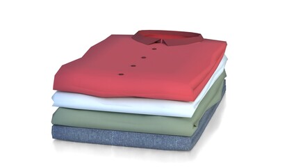 folded clothes on white background