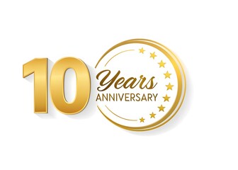 Happy 10 Years Anniversary | Golden Jubilee Badge
