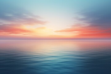Fototapeta premium Calm ocean reflecting a beautiful sunset with vibrant colors in the sky