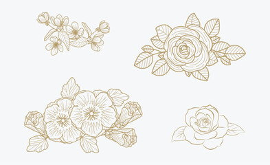 hand drawn flowers