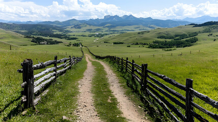 Obraz premium Mountain valley scenic dirt road