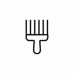 curly hair comb icon sign vector