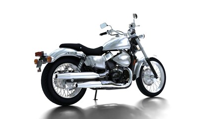 Fototapeta premium motorcycle standing on white background background