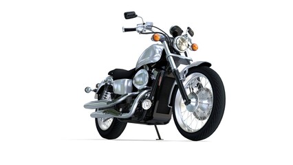 motorcycle standing on white background background