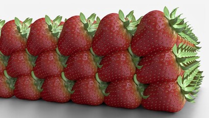 strawberries on white background