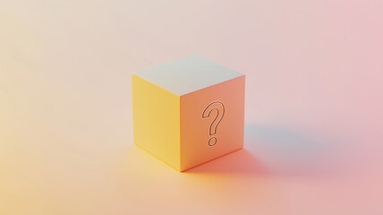 Obraz premium クエスチョンマークのキューブボックス