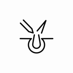 hair root removal icon sign vector