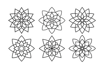 Set of modern mandala vector illustration