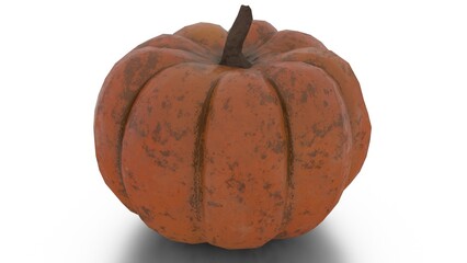 yellow pumpkin on white background