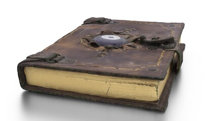 spell book on white background