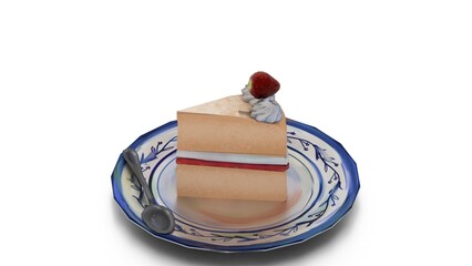 piece of pastry cake on plate