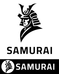 Minimalist logo of a samurai use a helmet with intricate details, representing strength, honor, and tradition