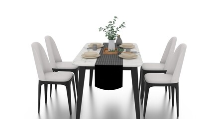 decorated simple dining table