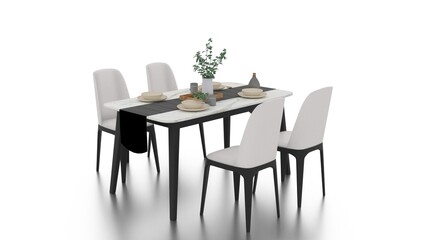 decorated simple dining table
