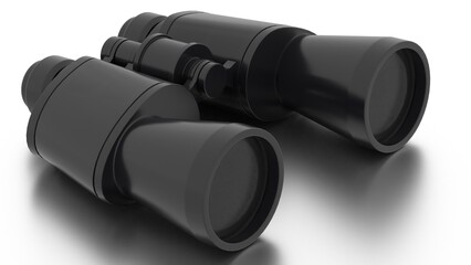 binoculars on white background