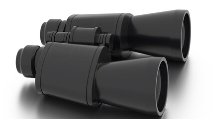 binoculars on white background
