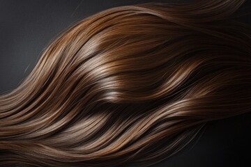 Naklejka premium A detailed view of a woman's long brown locks, often used in beauty and lifestyle contexts