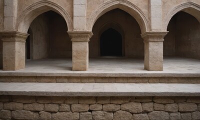 Ottoman-era stone and mortar wall texture