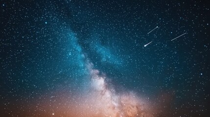 Stunning Night Sky View with Stars and Milky Way Galaxy