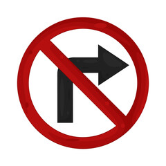 Illustration of No Right Turn Sign