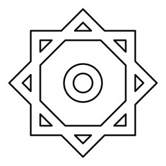 Symbol Rub el Hizb Islam Ramadan equilibrium of static dynamic Sacred geometry contour outline line icon black color vector illustration image thin flat style