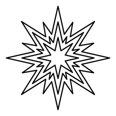 Star Bethlehem Christmas contour outline line icon black color vector illustration image thin flat style