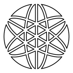 Equilibrium sacred geometry symbol contour outline line icon black color vector illustration image thin flat style
