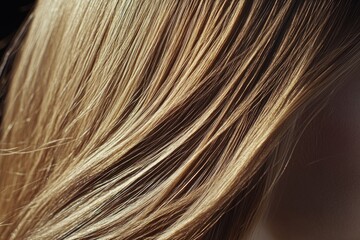 Naklejka premium A close-up shot of a woman's long, flowing hair