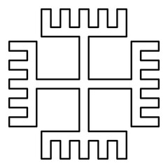 Hands of God Motherhood Native Slavic Faith symbol paganism contour outline line icon black color vector illustration image thin flat style