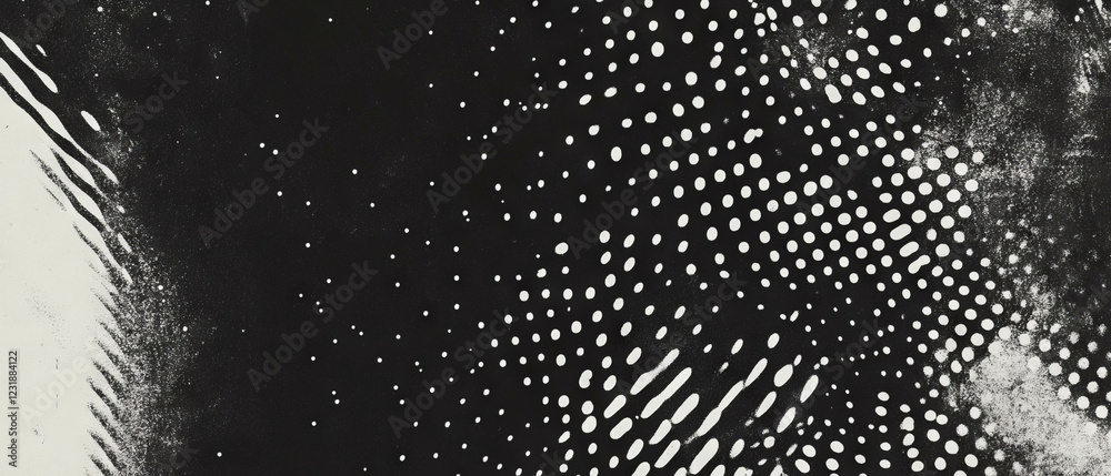 Poster grunge halftone texture overlay featuring noise and static on a dark background