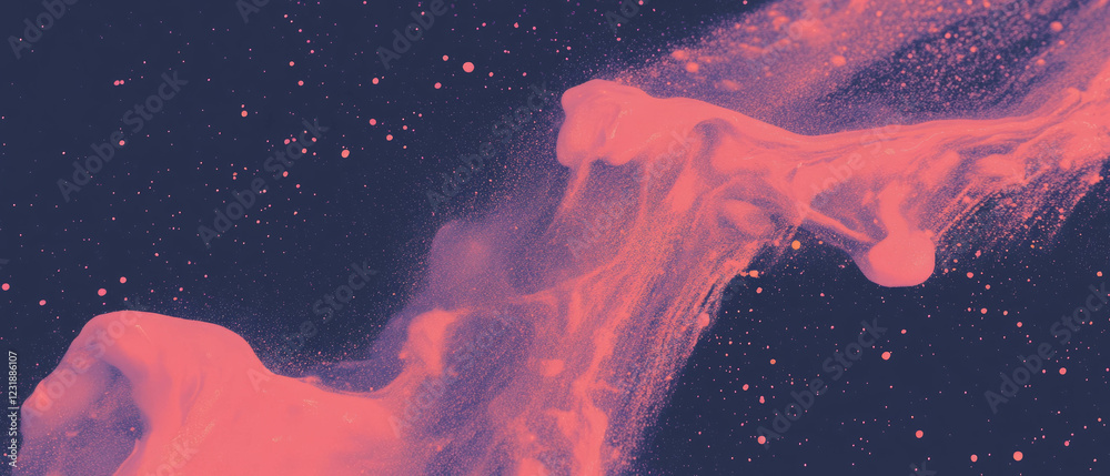 Poster bright highlights and defined shapes create an abstract texture against a dark background