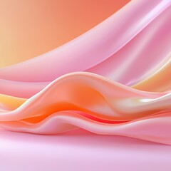 Obraz premium Soft colorful flowing fabric waves in gradient shades.