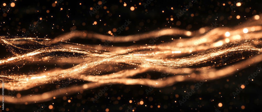 Poster intricate quantum effects create a dynamic spark network against a black background