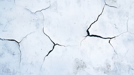 Obraz premium Cracked White Wall Texture with Natural Weathered Surface