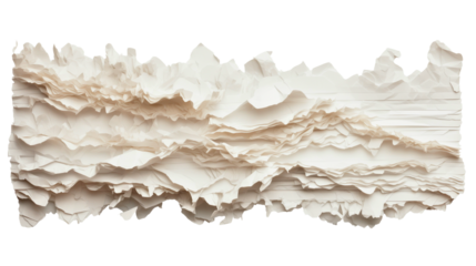 Ripped paper strips with torn edges, isolated on a clean, transparent background.