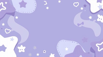 Lavender Dreamland: A Whimsical Background of Stars and Hearts