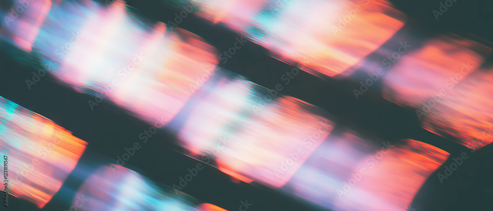 Poster light bokeh overlay texture with square shapes on a dark background creates vibrant visual effects