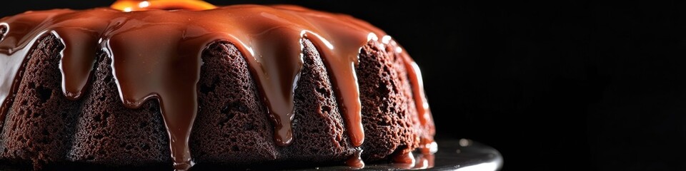 A delicious chocolate cake with a lit candle on top, perfect for birthdays or special occasions