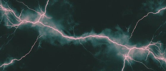 Fototapeta premium Dynamic lightning flashes create energetic bursts against a black background