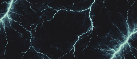 Fototapeta premium Dynamic lightning forks with multi-branched electric discharge on a dark background