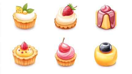 Delicious cupcakes and desserts bakery food photography bright environment close-up view