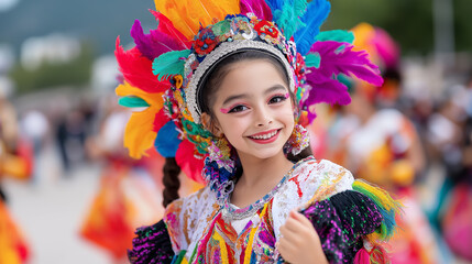 Fototapeta premium Vibrant cultural dance featuring performers in traditional costumes celebrating heritage
